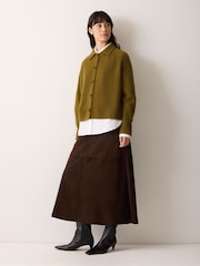 Jigsaw Green Wool Blend Collar Poncho - Image 3 of 6