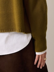 Jigsaw Green Wool Blend Collar Poncho - Image 5 of 6