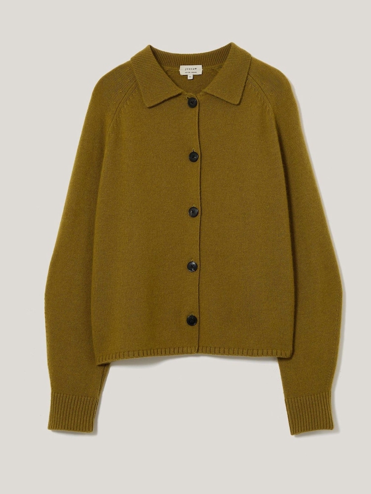 Jigsaw Green Wool Blend Collar Poncho - Image 6 of 6