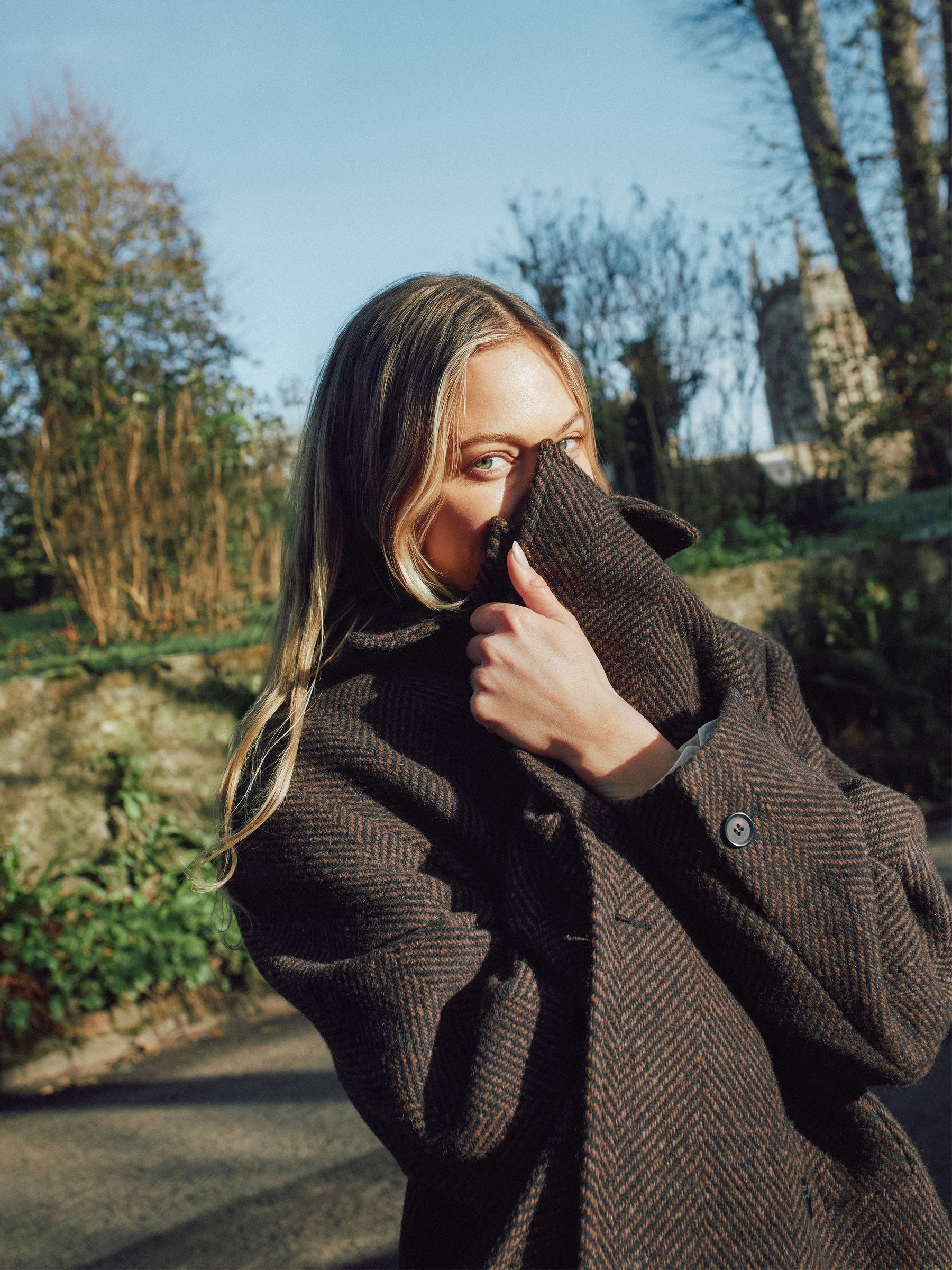 Buy Jigsaw Brown Alba Wool Herringbone Pea Coat from the Next UK