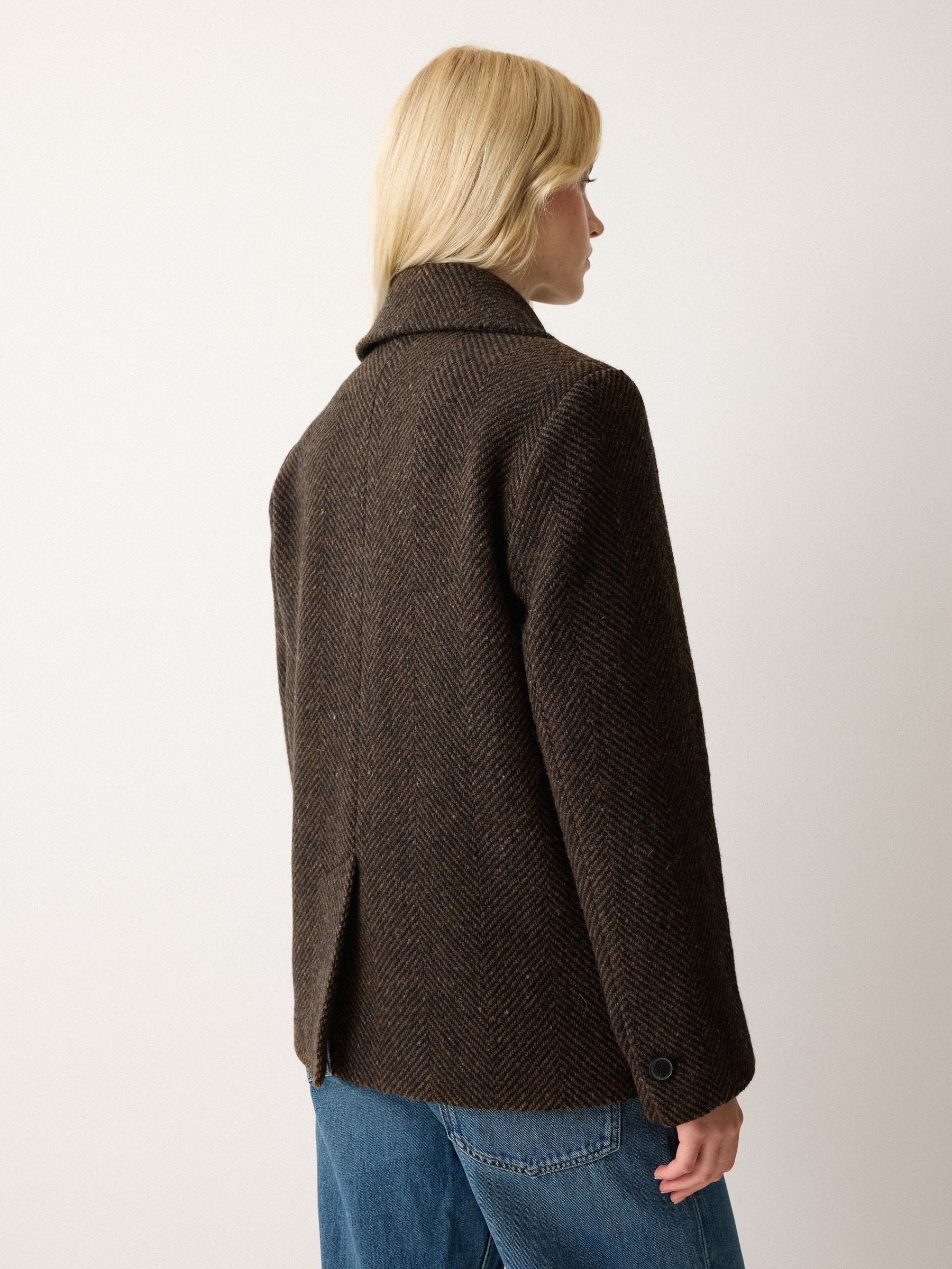 40-50s Bespoke by Gus Blass　Tweed Coat Herringbone Jigsaw Tweed Coat Coat Mens Herringbone Tweed 65% Wool
