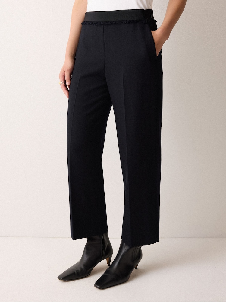 Jigsaw Grosgrain Trim Cropped Trousers - صورة 1 من 2 Jigsaw Grosgrain Trim Cropped Trousers - صورة 1 من 2