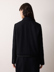 Jigsaw Blue Grosgrain Trim Cropped Jacket - Image 2 of 2
