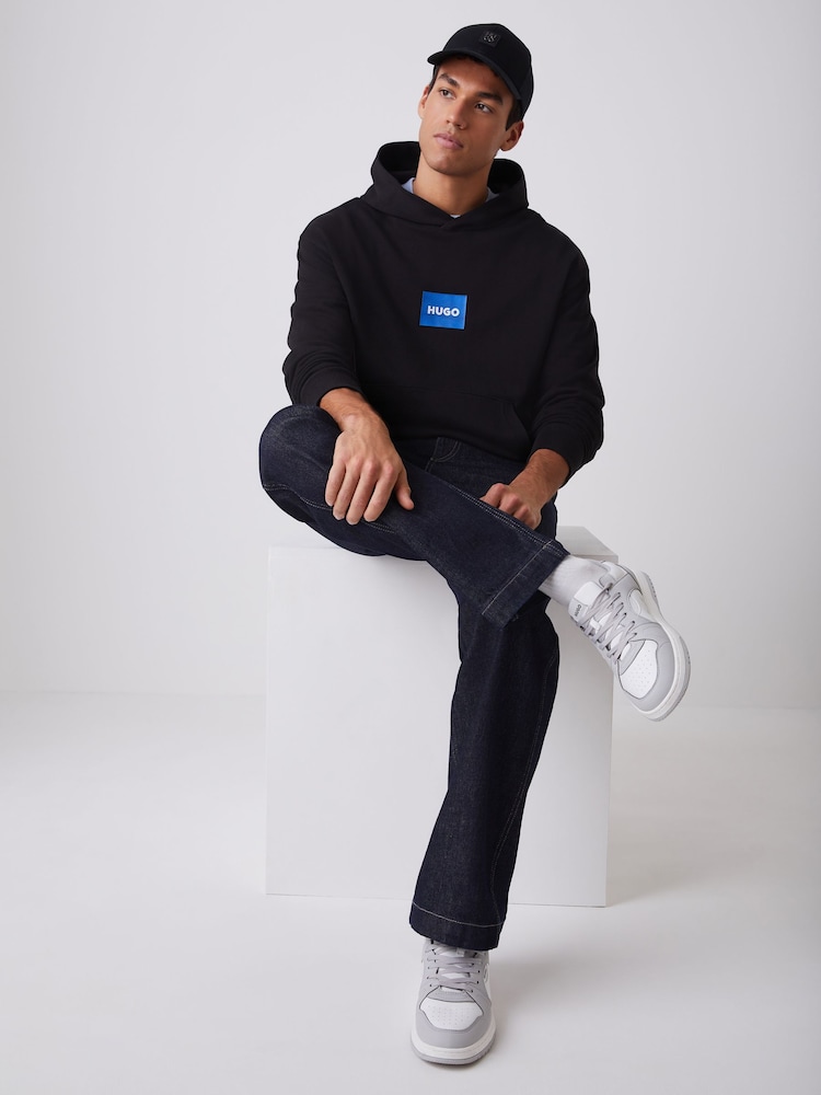 HUGO Black Patch Logo Black Hoodie - Image 2 of 5 HUGO Black Patch Logo Black Hoodie - Image 2 of 5