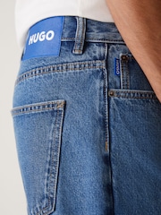 HUGO Light Blue Denim Nate Relaxed Loose Fit Denim Jeans - Image 3 of 5