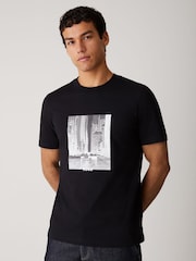 HUGO Black Chrome Printed T-Shirt - Image 1 of 4