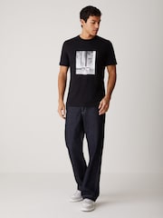 HUGO Black Chrome Printed T-Shirt - Image 2 of 4