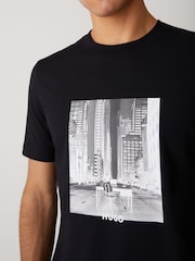 HUGO Black Chrome Printed T-Shirt - Image 3 of 4