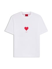 أبيض - تيشرت برسمة قلب عيد الحب من HUGO - صورة 5 من 5