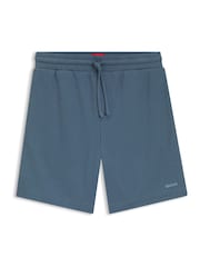 HUGO Blue Waffle Logo Shorts - Image 1 of 2