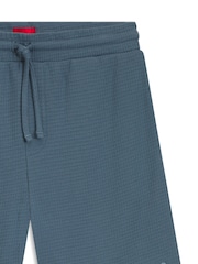 HUGO Blue Waffle Logo Shorts - Image 2 of 2