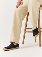 Negro - Alpargatas texturizadas sin cordones - Imagen 6 de 7