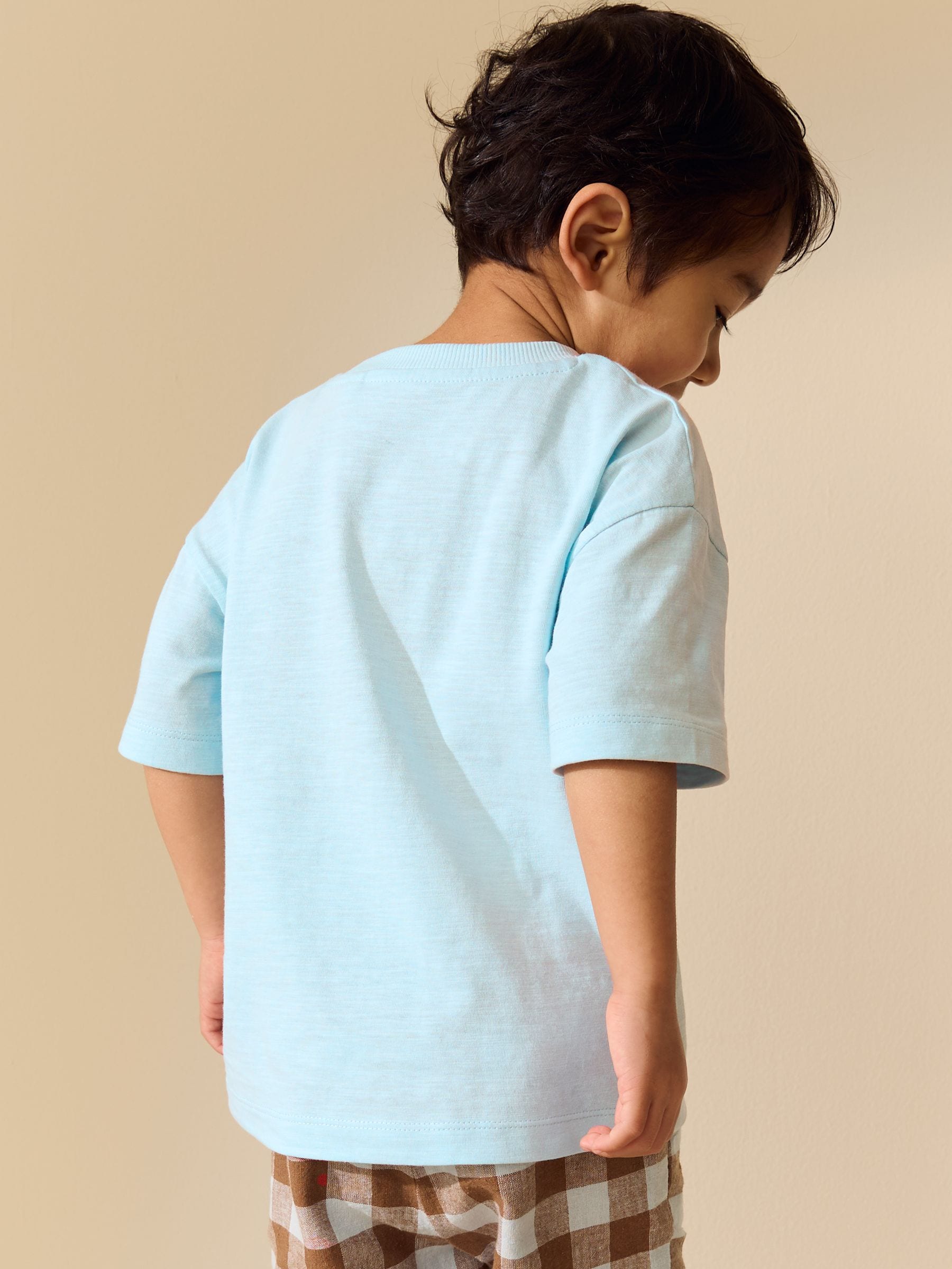 Embroidery Patchwork Shirts（KIDS） Buy Blue Farm Trio Embroidery Short Sleeve Appliqué T-Shirt (3mths