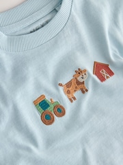Blue Farm Trio na Pagbuburda - Short Sleeve Appliqué T-Shirt (3mths-7yrs) - Larawan 5 ng 8