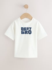White Best Bro Slogan Short Sleeve Graphic T-Shirt (3mths-7yrs) - Image 1 of 4