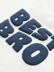 White Best Bro Slogan Short Sleeve Graphic T-Shirt (3mths-7yrs) - Image 3 of 4