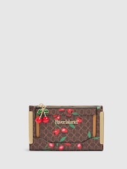 River Island Brown Cherry Monogram Mini Purse - Image 1 of 5