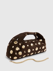 River Island Brown Studded Suede Cross-Body Bag - Image 4 of 5