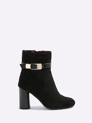 River Island Black Round Heeled Buckle Boots - Image 3 of 6