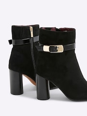 River Island Black Round Heeled Buckle Boots - Image 6 of 6