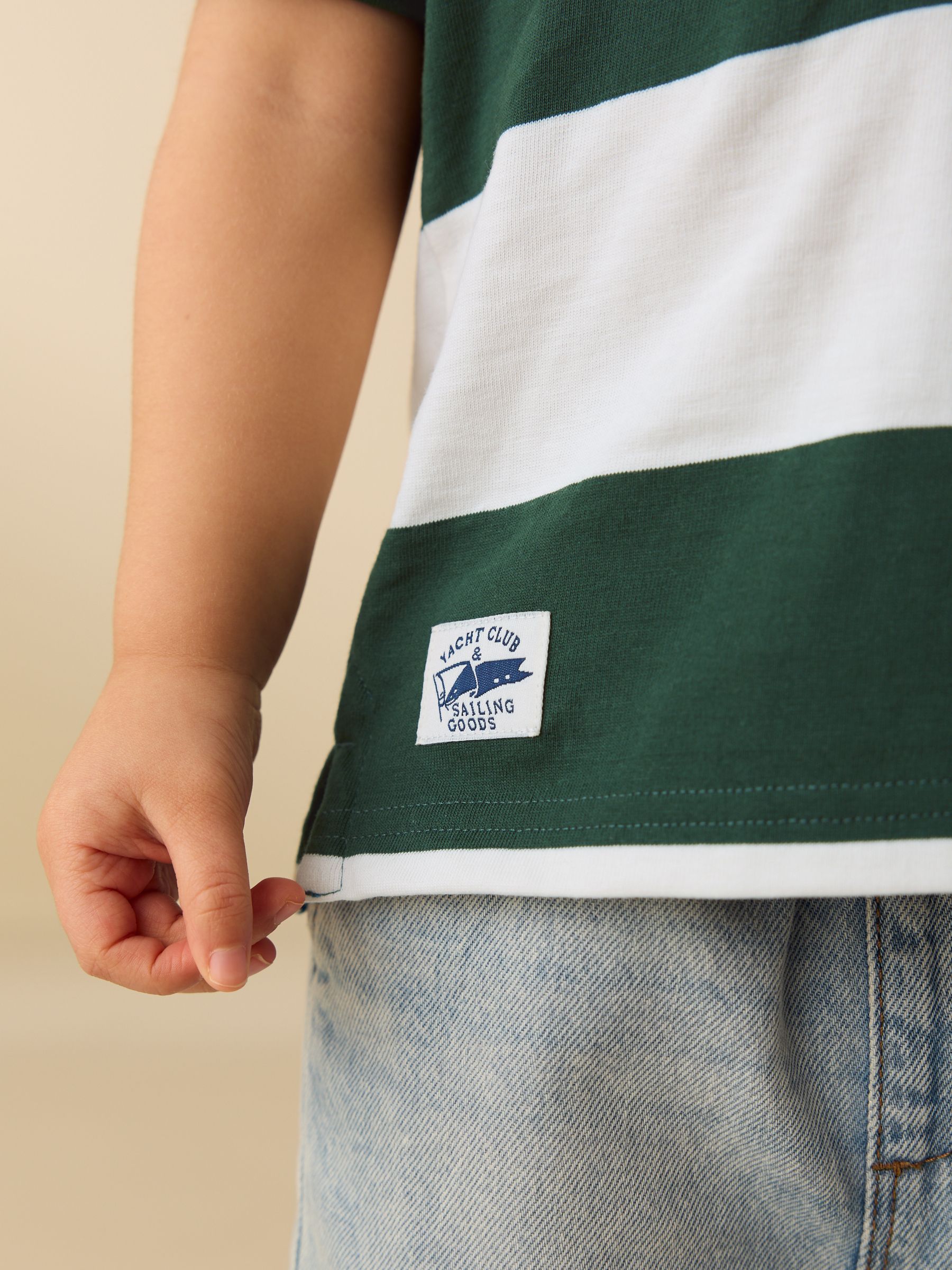 Buy Green/White Short Sleeve Rugby Polo Shirt (3mths-7yrs) from