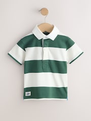 Green/White Short Sleeve Rugby Polo Shirt (3mths-7yrs) - Image 5 of 8