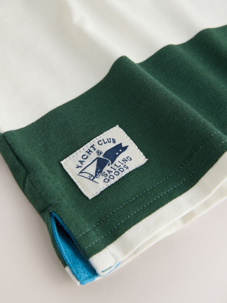 Green/White Short Sleeve Rugby Polo Shirt (3mths-7yrs) - Image 8 of 8