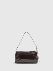 River Island Brown Leather Cracked Texture Shoulder Bag - Image 3 of 5