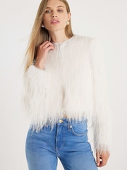 River Island Cream Fringe Cardigan - Image 3 of 4