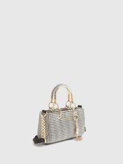 River Island Black Small Dogtooth Embellished Tote Bag - Image 2 of 5