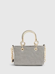River Island Black Small Dogtooth Embellished Tote Bag - Image 3 of 5