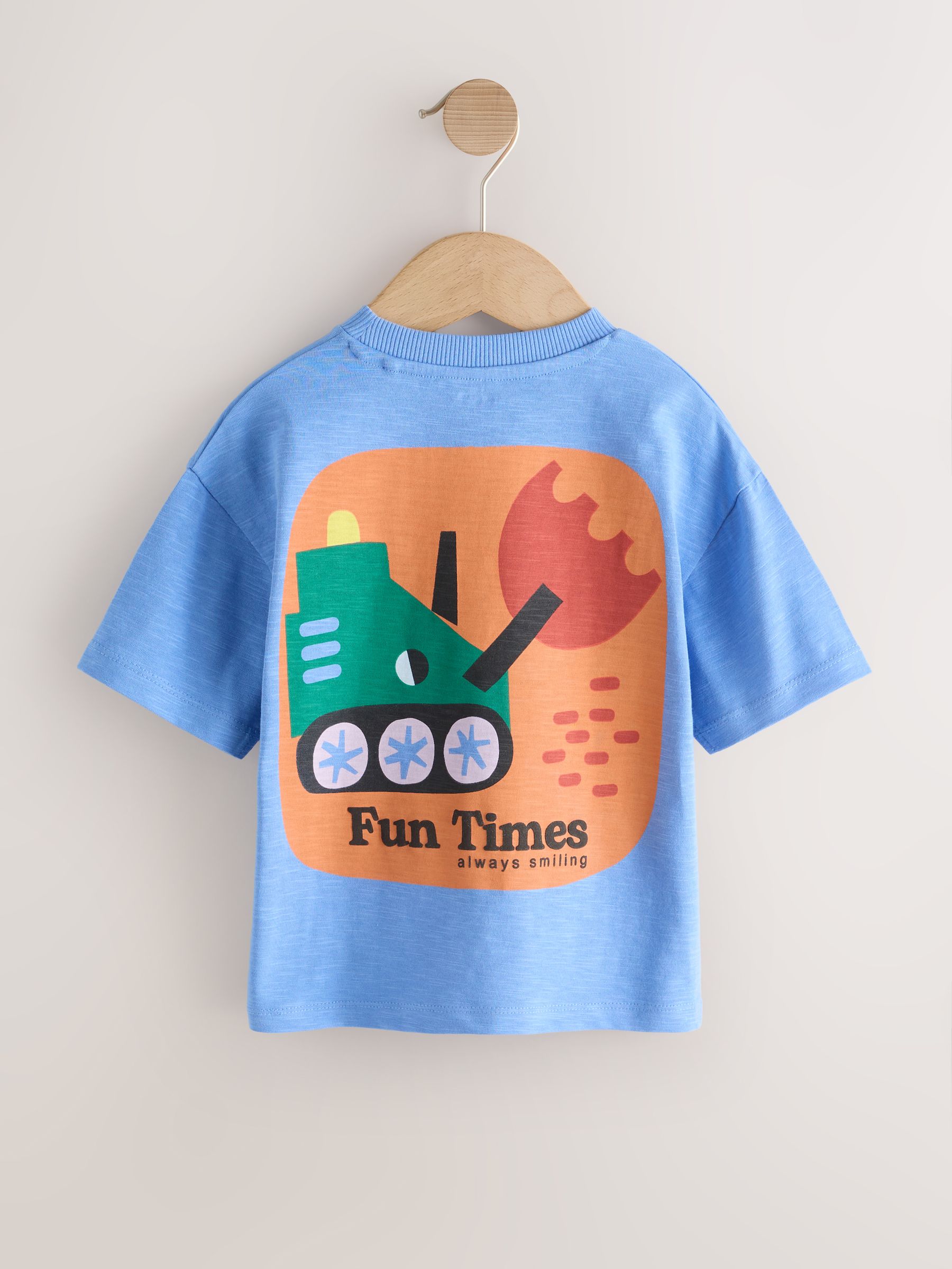 Buy Multi Digger Short Sleeve Appliqué T-Shirts 3 Pack (3mths-7yrs