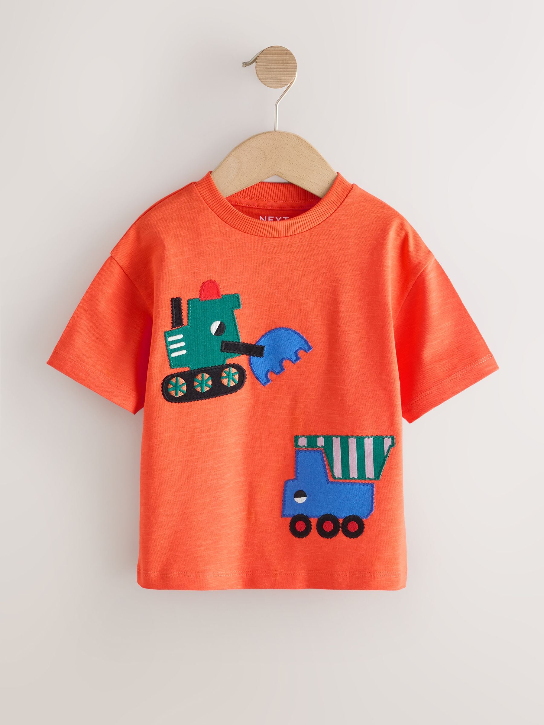 Buy Multi Digger Short Sleeve Appliqué T-Shirts 3 Pack (3mths-7yrs