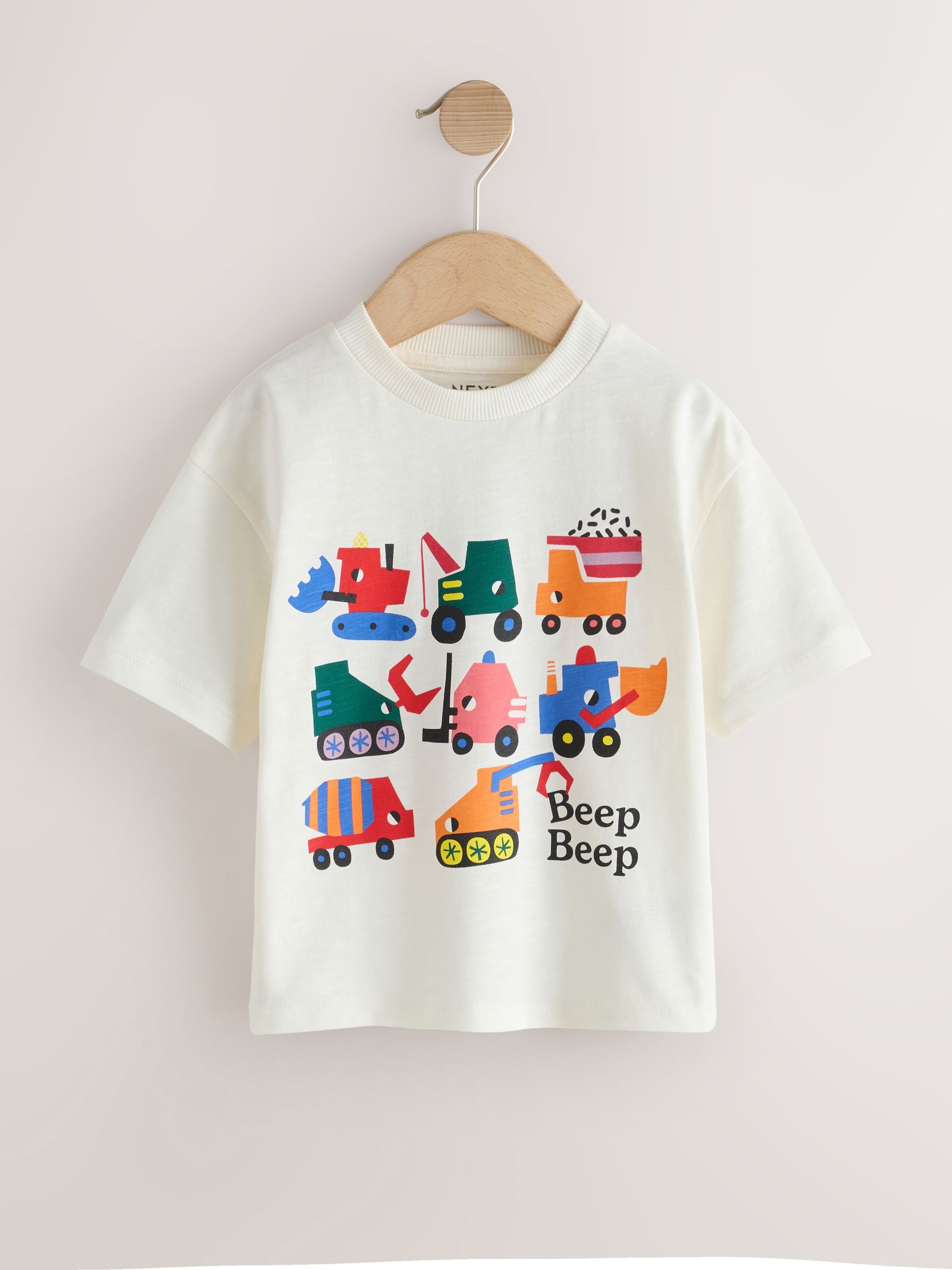 Buy Multi Digger Short Sleeve Appliqué T-Shirts 3 Pack (3mths-7yrs