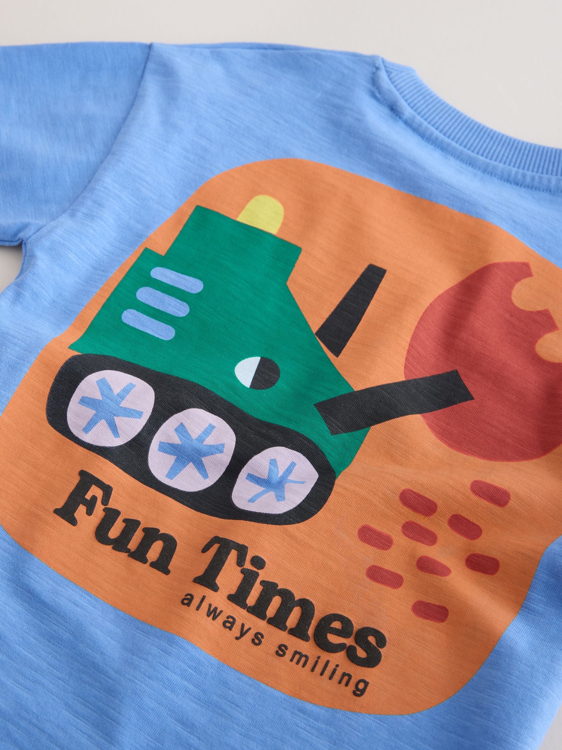 wxyzCOMMEdesGARÇONSHOMME PLUSEVERGREE Buy Multi Digger Short Sleeve Appliqué T-Shirts 3 Pack (3mths-7yrs