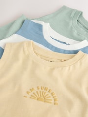 Multi Pastel Stripe Graphic Vests 3 Pack (3mths-7yrs) - Image 7 of 7