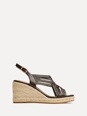 Linzi Brown Tamed Strappy Woven Espadrille Wedges - Image 2 of 6
