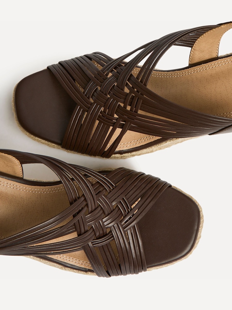 Linzi Brown Tamed Strappy Woven Espadrille Wedges - Image 5 of 5 Linzi Brown Tamed Strappy Woven Espadrille Wedges - Image 5 of 5