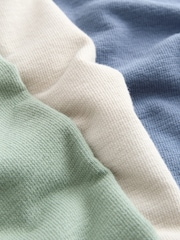 Blue/Green/Neutral Textured Short Sleeve T-Shirt and Shorts Set 3 Pack (3mths-7yrs) - Image 8 of 8