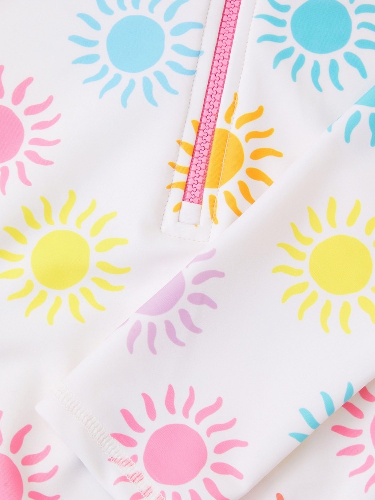 Angels By Accessorize White Girls Sunshine Long Sleeve Swimsuit - Image 2 of 2 Angels By Accessorize White Girls Sunshine Long Sleeve Swimsuit - Image 2 of 2