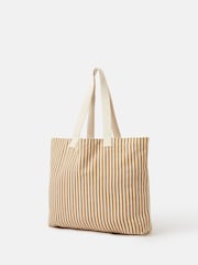 Accessorize Natural Stripe Palm Embroidered Shopper Bag - Image 2 of 5
