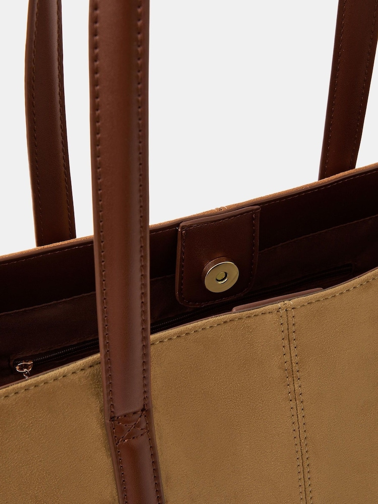Accessorize Natural Suedette Tote Bag - Image 2 of 2