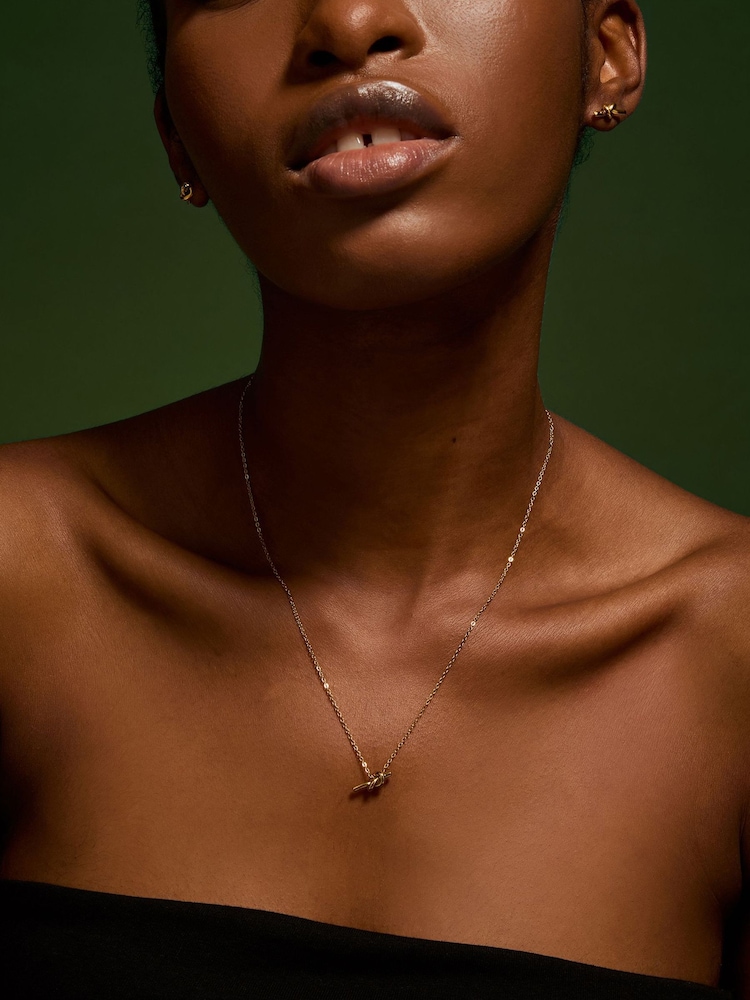 Accessorize Gold Tone Stainless Steel Knot Pendant Necklace - Image 3 of 3