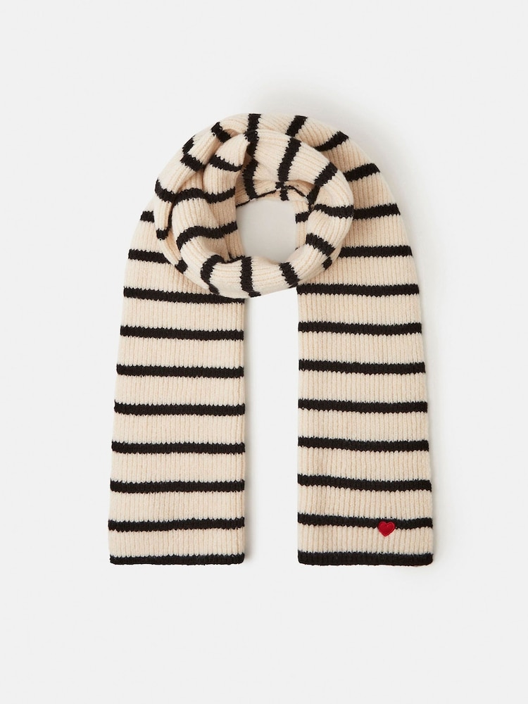 Accessorize Stripe Heart Rib Knit Scarf - صورة 1 من 1