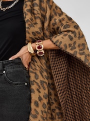 Accessorize Animal Leopard Print Poncho - Image 4 of 4