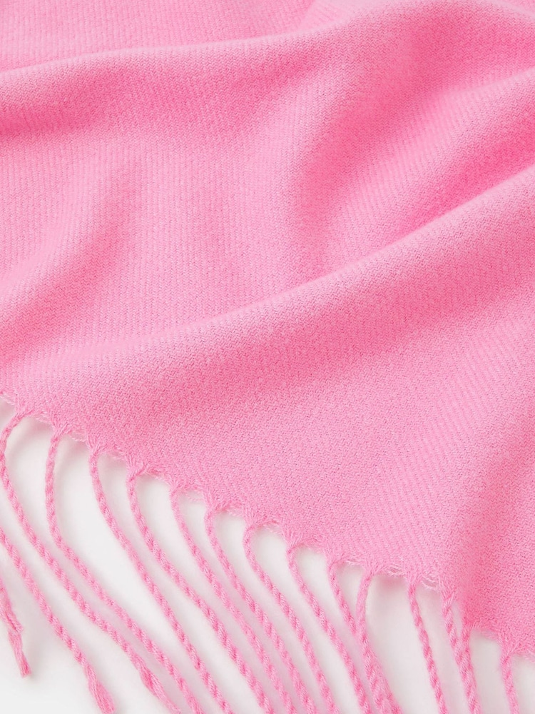Accessorize Pink Plain Fringe Blanket Scarf - Image 2 of 2 Accessorize Pink Plain Fringe Blanket Scarf - Image 2 of 2