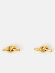 Accessorize Gold Tone Stainless Steel Knot Stud Earrings - Image 2 of 3