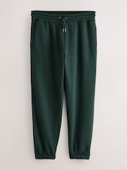 Dark Green Relaxed Fit Brushback Heavyweight Joggers - Image 6 of 8