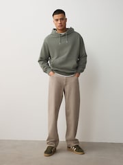 Black/Khaki Green Cotton Rich Lightweight Jersey Hoodies 2 Pack - Image 5 of 12