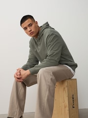 Black/Khaki Green Cotton Rich Lightweight Jersey Hoodies 2 Pack - Image 6 of 12